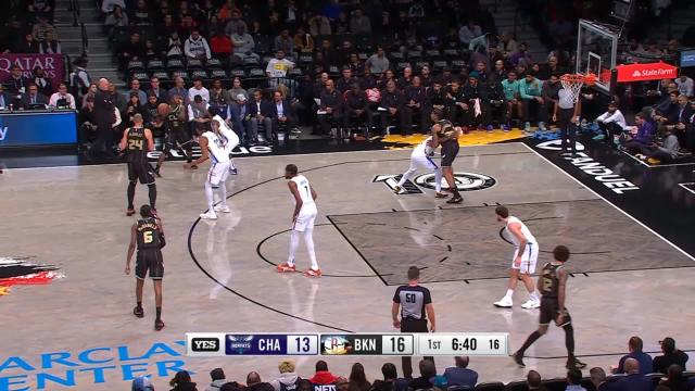 P.J. Washington with an and one vs the Brooklyn Nets