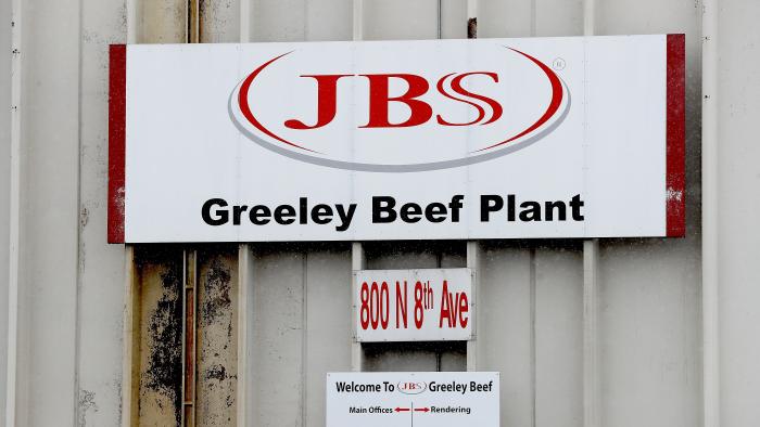 GREELEY, COLORADO - APRIL 16: The Greeley JBS meat packing plant sits idle on April 16, 2020 in Greeley, Colorado. The meat packing facility has voluntarily closed until April 24 in order to test employees for the coronavirus (COVID-19) virus. As more workers test positive for the coronavirus throughout the U.S, plants in Colorado, South Dakota, and Iowa have temporarily halted production.  (Photo by Matthew Stockman/Getty Images)