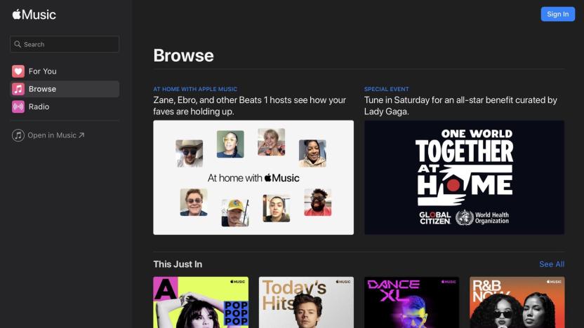 Apple Music web browser