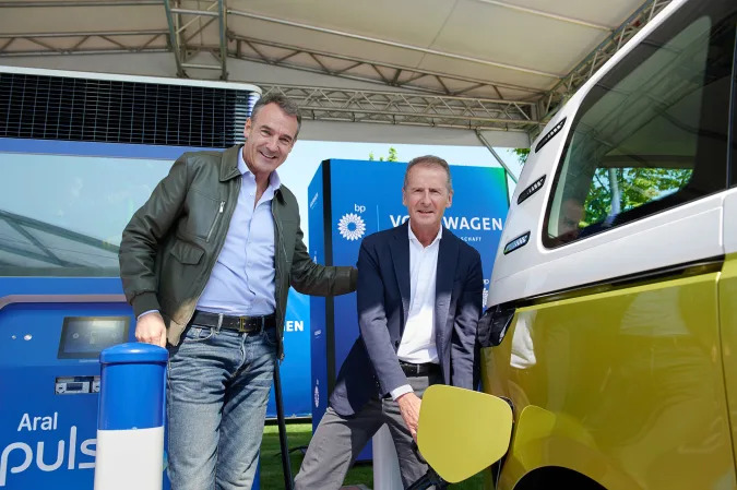 VW and BP launch fast EV chargers at gas stations