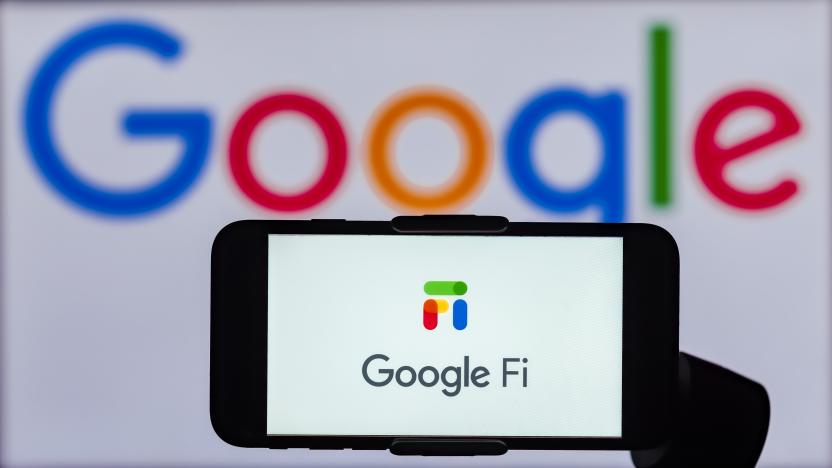 INDIA - 2023/02/13: In this photo illustration, the logo of Google Fi is seen displayed on a mobile phone screen with a Google logo in the background. (Photo Illustration by Idrees Abbas/SOPA Images/LightRocket via Getty Images)