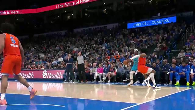 Josh Okogie with an and one vs the Oklahoma City Thunder