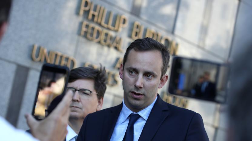 SAN FRANCISCO, CALIFORNIA - SEPTEMBER 24: Former Google and Uber engineer Anthony Levandowski gives a statement to reporters after a court appearance at the Phillip Burton Federal Building and U.S. Courthouse on September 24, 2019 in San Francisco, California. Levandowski appeared in court after he was indicted on 33 criminal counts related to the alleged theft from his former employer Google of autonomous drive technology secrets. (Photo by Justin Sullivan/Getty Images)