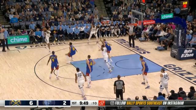 Xavier Tillman with a dunk vs the Denver Nuggets