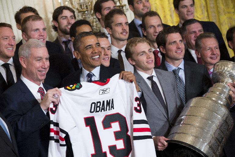 obama blackhawks jersey