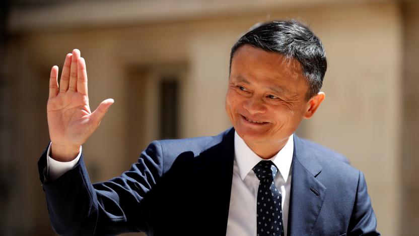 Jack Ma, chairman of Alibaba Group arrives at the "Tech for Good" Summit in Paris, France May 15, 2019. REUTERS/Charles Platiau