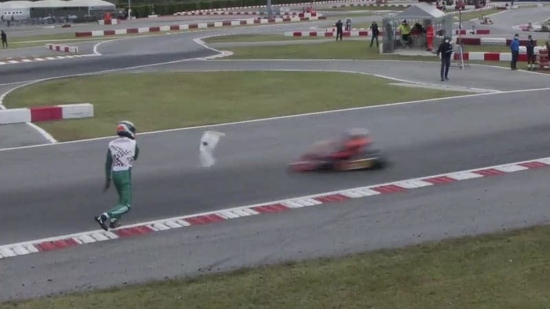 Il pilota di kart italiano ottiene un divieto FIA di 15 anni a causa di un incidente di lancio del paraurti