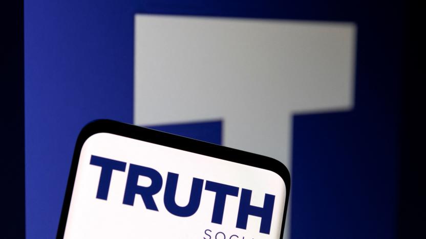 The Truth social network logo is seen displayed in this picture illustration taken February 21, 2022. REUTERS/Dado Ruvic/Illustration