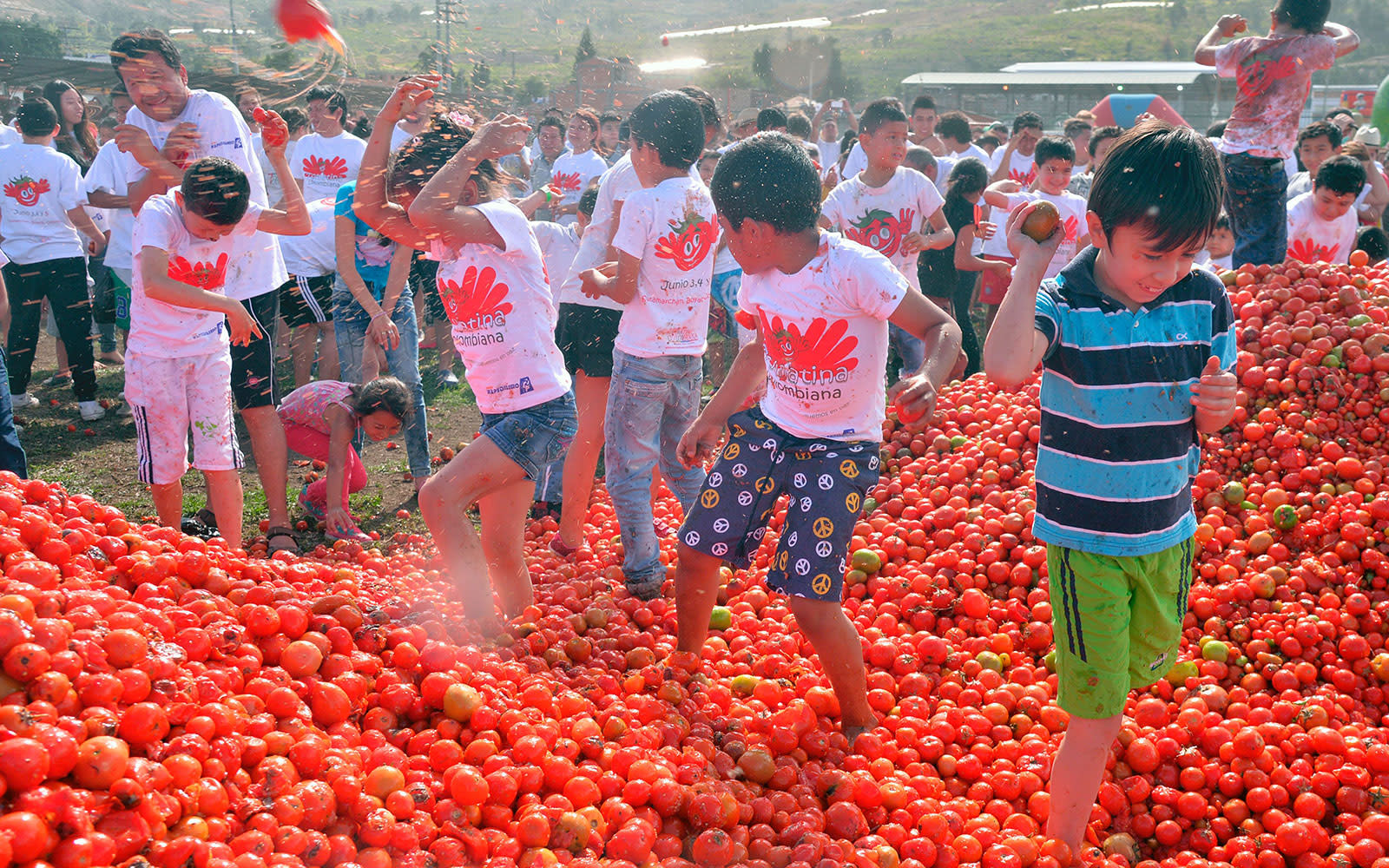 Juicy Photos from Bogotá's Tomato Throwing Festival