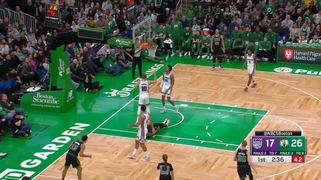 Jaylen Brown with an and one vs the Sacramento Kings