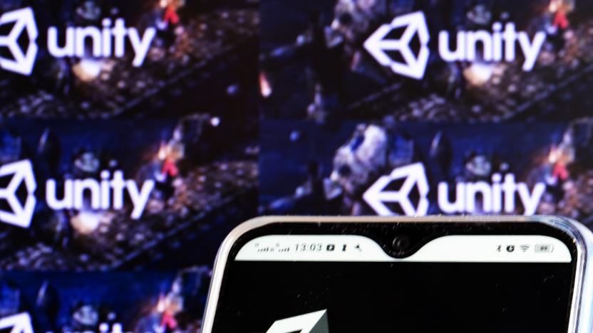 UKRAINE - 2021/02/01: In this photo illustration a Unity Software, Inc. logo is seen displayed on a smartphone screen. (Photo Illustration by Igor Golovniov/SOPA Images/LightRocket via Getty Images)