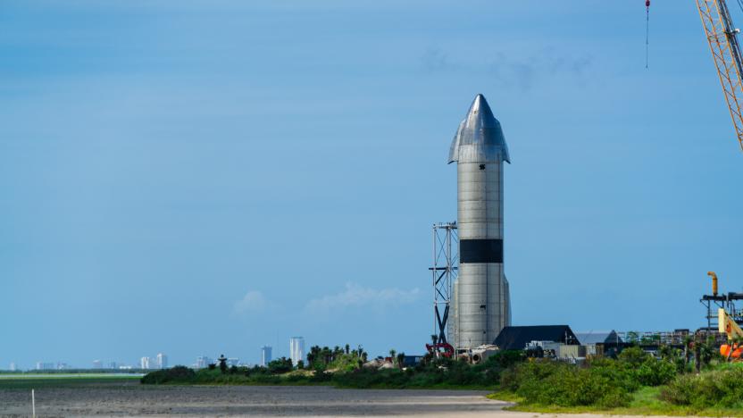 Boca Chica , Texas , USA - June 3rd 2021: SpaceX prepares for their next mission with the Spaceship SN15 at the high bay at the Starbase Space Facility in Boca Chica Texas USA