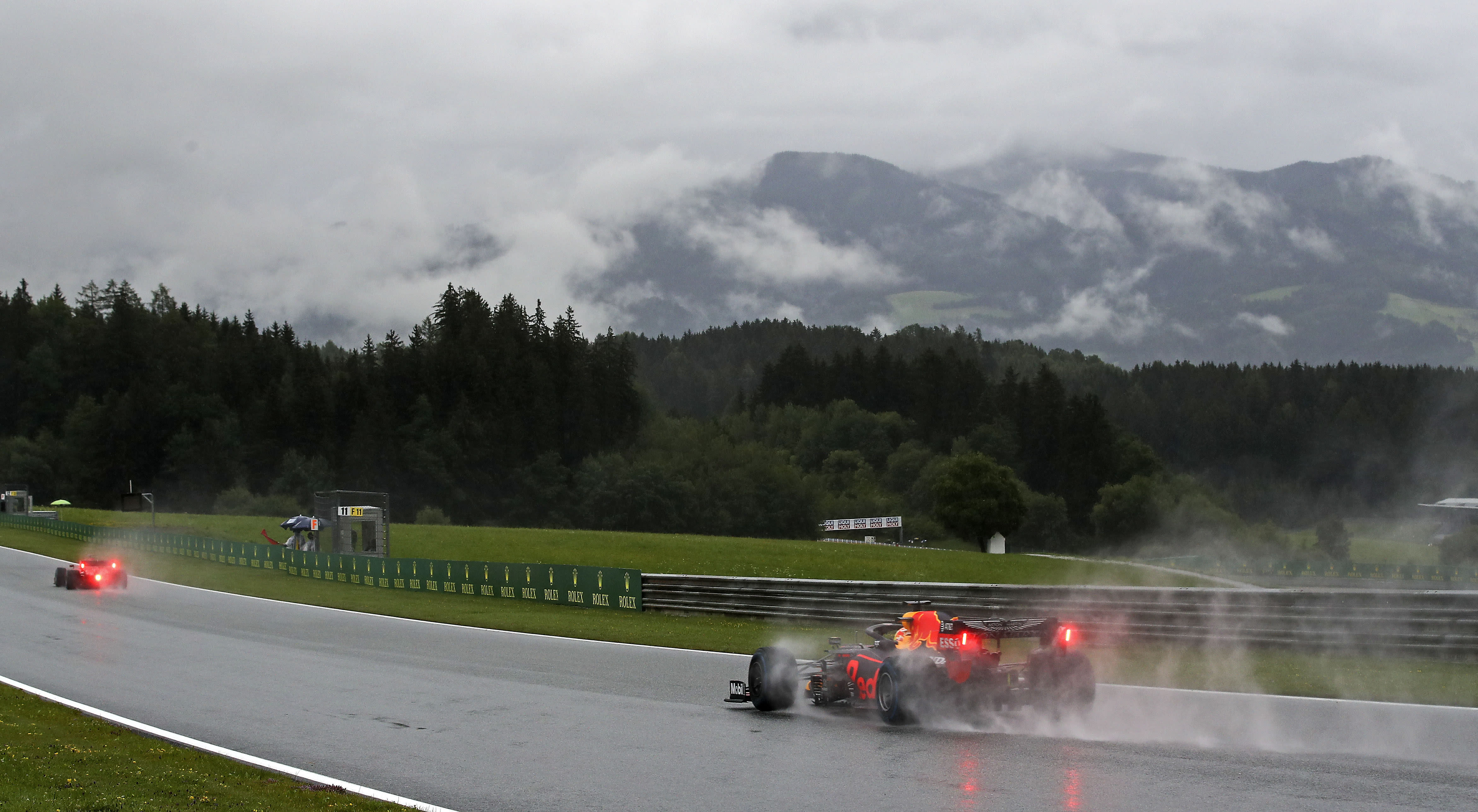 Hamilton takes pole position at F1's rain-soaked Styrian GP