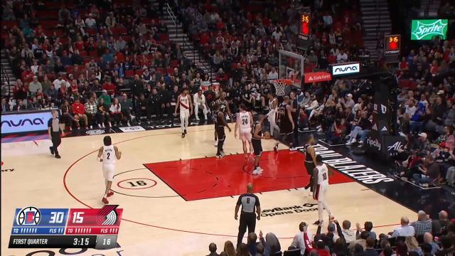 Damian Lillard with an and one vs the LA Clippers