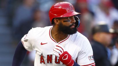 Getty Images - ANAHEIM, CALIFORNIA - APRIL 23:  Jo Adell #7 of the Los Angeles Angels in the second inning at Angel Stadium of Anaheim on April 23, 2024 in Anaheim, California. (Photo by Ronald Martinez/Getty Images)