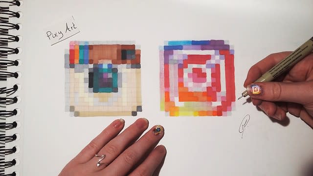 Cómo dibujar versiones pixeladas de íconos de las redes sociales