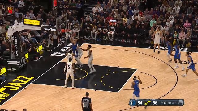 Dwight Powell with an and one vs the Utah Jazz