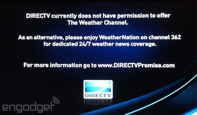 weather channel directv number