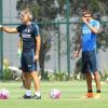 Inter, auguri a Mancini: lo scherzo di Icardi, Guarin e Melo in allenamento