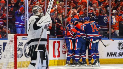 Getty Images - EDMONTON, AB - APRIL 22: Edmonton Oilers Left Wing Adam Henrique (19) celebrates his goal with Edmonton Oilers Center Connor McDavid (97) in the first period of the Western Conference First Round Edmonton Oilers game versus the Los Angeles Kings on April 22, 2023 at Rogers Place in Edmonton, AB. (Photo by Curtis Comeau/Icon Sportswire via Getty Images)