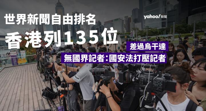 新聞自由排名｜香港排名升但評分跌　無國界記者：國安法打壓記者