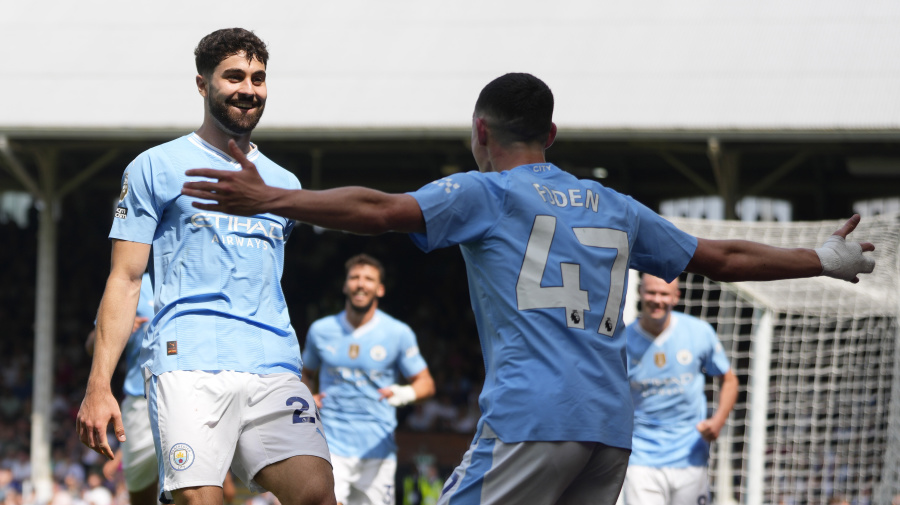 Associated Press - Manchester City stayed in control of the Premier League title race by beating Fulham 4-0 on Saturday, with Josko Gvardiol scoring a double to add to his unlikely end-of-season haul