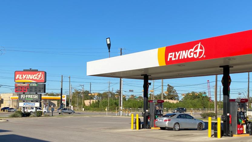 A Pilot Flying J travel center is pictured, as motor fuel retailer has expanded into oil and petroleum trading, transportation and biofuels, in Channelview, Texas, U.S., October 31, 2021. Picture taken October 31, 2021.  REUTERS/Gary McWilliams