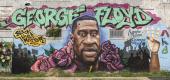 A George Floyd mural on a building in 3rd Ward in Houston, TX. (Getty)