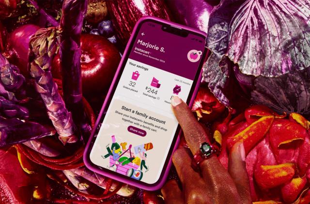 Instacart+ subscription service on iPhone