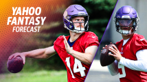 Who is a better QB match with Justin Jefferson?: Sam Darnold or J.J. McCarthy | Yahoo Fantasy Forecast