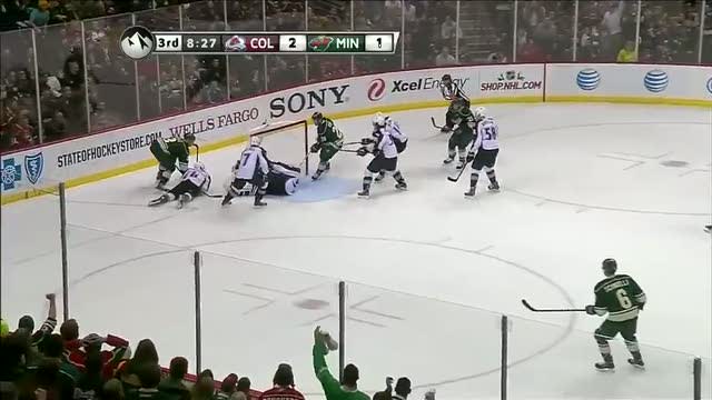 Giguere sprawls out for the save