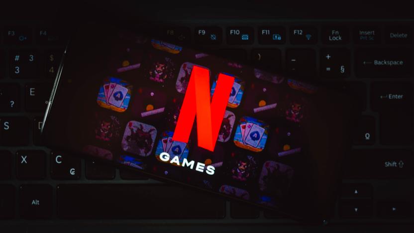 BRAZIL - 2021/11/04: In this photo illustration, the Netflix Games logo seen displayed on a smartphone on top of a keyboard. (Photo Illustration by Rafael Henrique/SOPA Images/LightRocket via Getty Images)