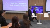 US Secretary of State Antony Blinken holds discussion with students in Shanghai