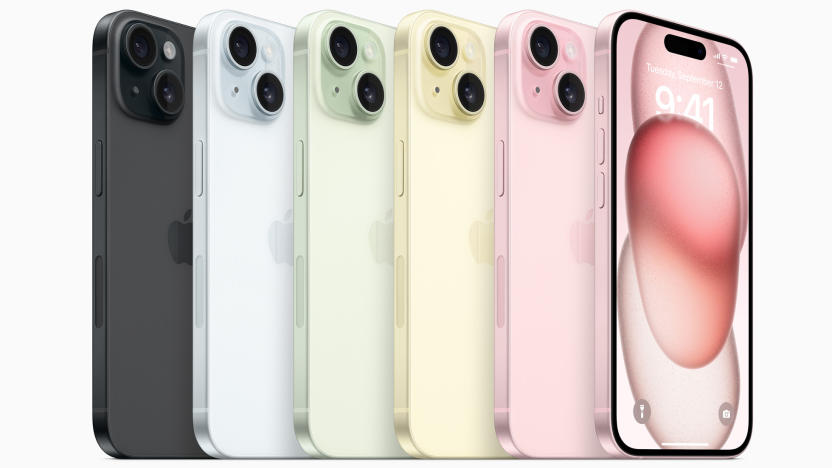 the iPhone 15 in five colors