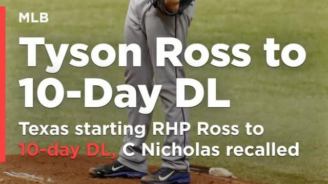 Texas starting righty Ross to 10-day DL; C Nicholas recalled