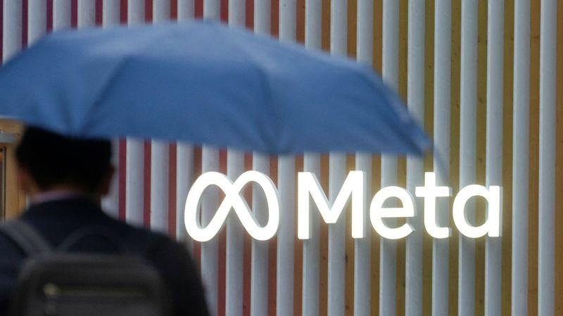 FILE PHOTO: Logo of Meta Platforms is seen in Davos