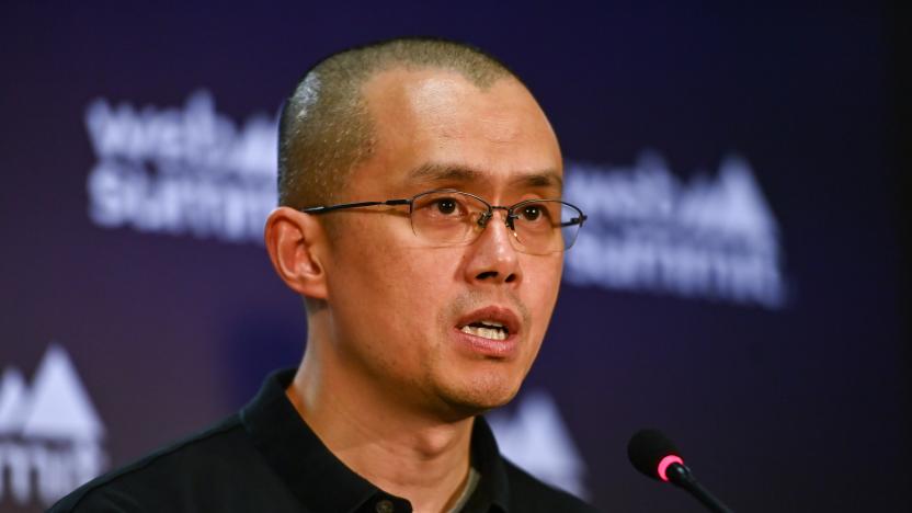 Lisbon , Portugal - 2 November 2022; Changpeng Zhao, Co-Founder & CEO, Binance, at Media Village during day one of Web Summit 2022 at the Altice Arena in Lisbon, Portugal. (Photo By Ben McShane/Sportsfile for Web Summit via Getty Images)