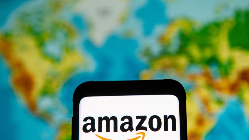 POLAND - 2020/03/23: In this photo illustration an Amazon logo seen displayed on a smartphone. (Photo Illustration by Mateusz Slodkowski/SOPA Images/LightRocket via Getty Images)