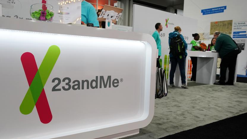 Attendees visit the 23andMe booth at the RootsTech annual genealogical event in Salt Lake City, Utah, U.S., February 28, 2019.  REUTERS/George Frey