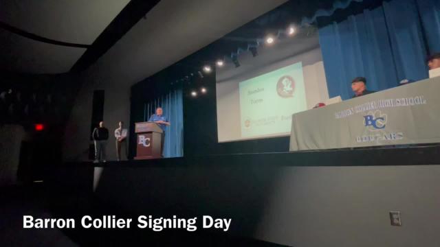 WATCH: Barron Collier's Brandon Torres, Tommy Mooncotch sign with Florida State, St. Thomas