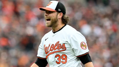 Getty Images - BALTIMORE, MARYLAND - MARCH 28: Corbin Burnes #39 of the Baltimore Orioles reacts after giving up a home run in the first inning against the Los Angeles Angels on Opening Day at Oriole Park at Camden Yards on March 28, 2024 in Baltimore, Maryland. (Photo by Greg Fiume/Getty Images)