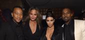 John Legend, Chrissy Teigen, Kim Kardashian and Kanye West (Getty)