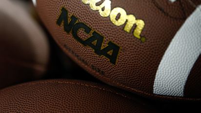 Getty Images - CHARLOTTE, NORTH CAROLINA - DECEMBER 2: The Wilson and NCAA Logo is shown on a football as the Louisville Cardinals take on the Florida State Seminoles during the ACC Championship at Bank of America Stadium on December 2, 2023 in Charlotte, North Carolina. (Photo by Isaiah Vazquez/Getty Images)