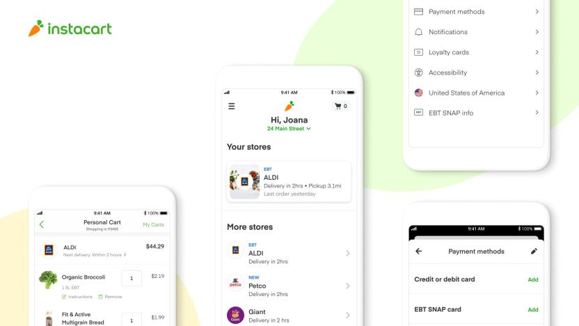 �Instacart will accept food stamps.