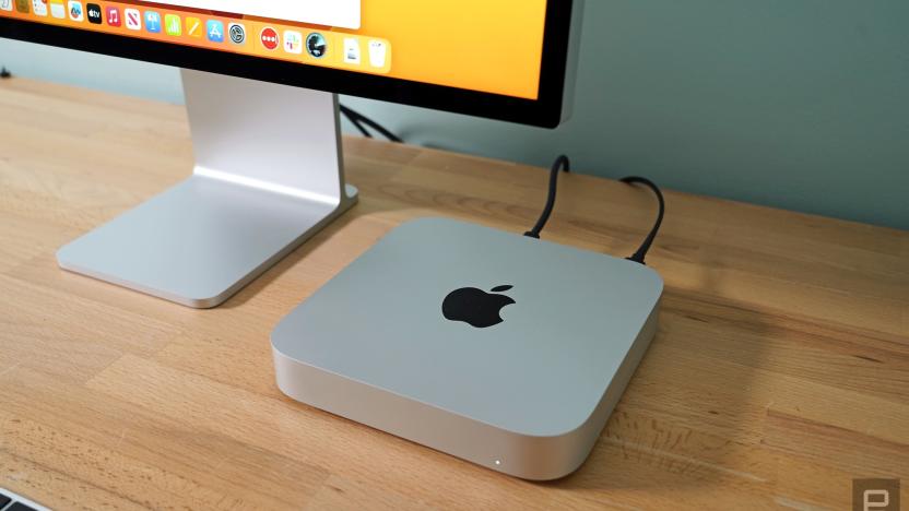 Apple Mac Mini with M2 Pro desk setup with Apple Studio Display