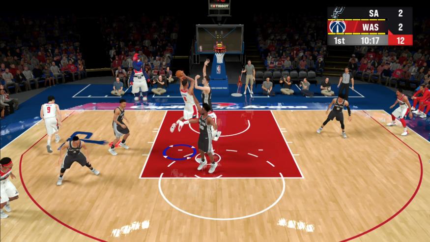 A screenshot of gameplay from NBA 2K22 Arcade Edition.
