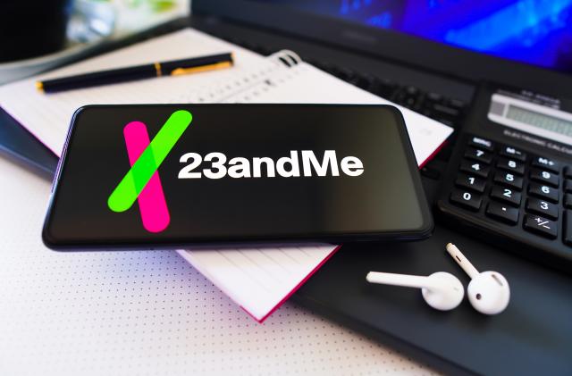 BRAZIL - 2022/11/26: In this photo illustration, the 23andMe logo is displayed on a smartphone screen. (Photo Illustration by Rafael Henrique/SOPA Images/LightRocket via Getty Images)