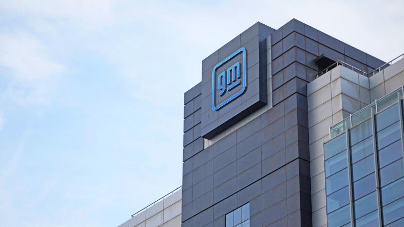 The GM logo is seen on the China Headquarters in Shanghai, China, August 29, 2022. 