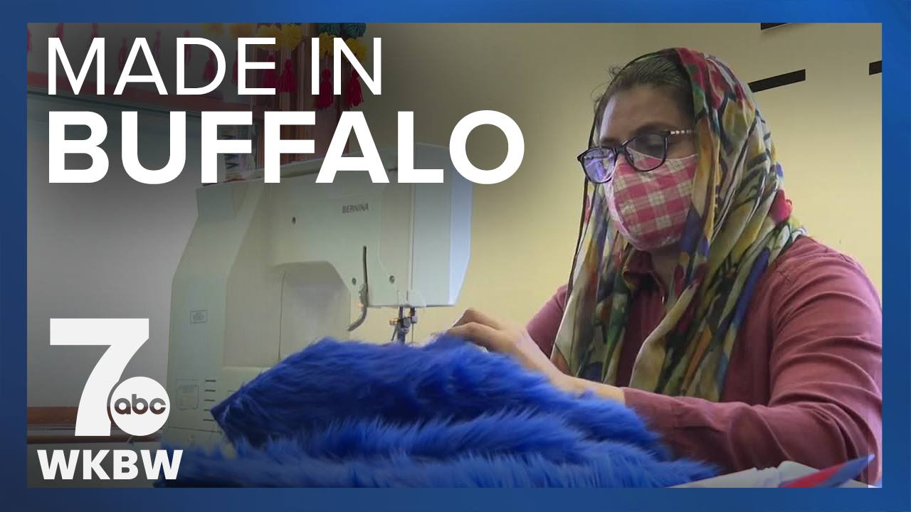 Bills fans' hat helps support refugees at Stitch Buffalo