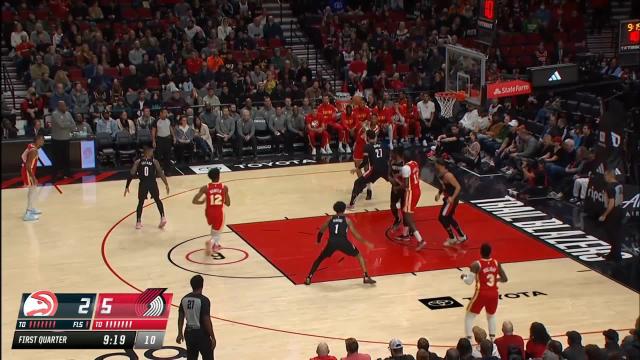 Aaron Holiday with a 3-pointer vs the Portland Trail Blazers